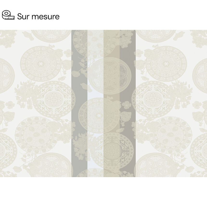 Coated tablecloth Fleurs Gourmandes Chalk 175x175 100% cotton, , hi-res image number 1